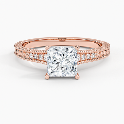 1.60 Carat Princess Halo Design Solitaire Lab Diamond Ring 18K - Florina 