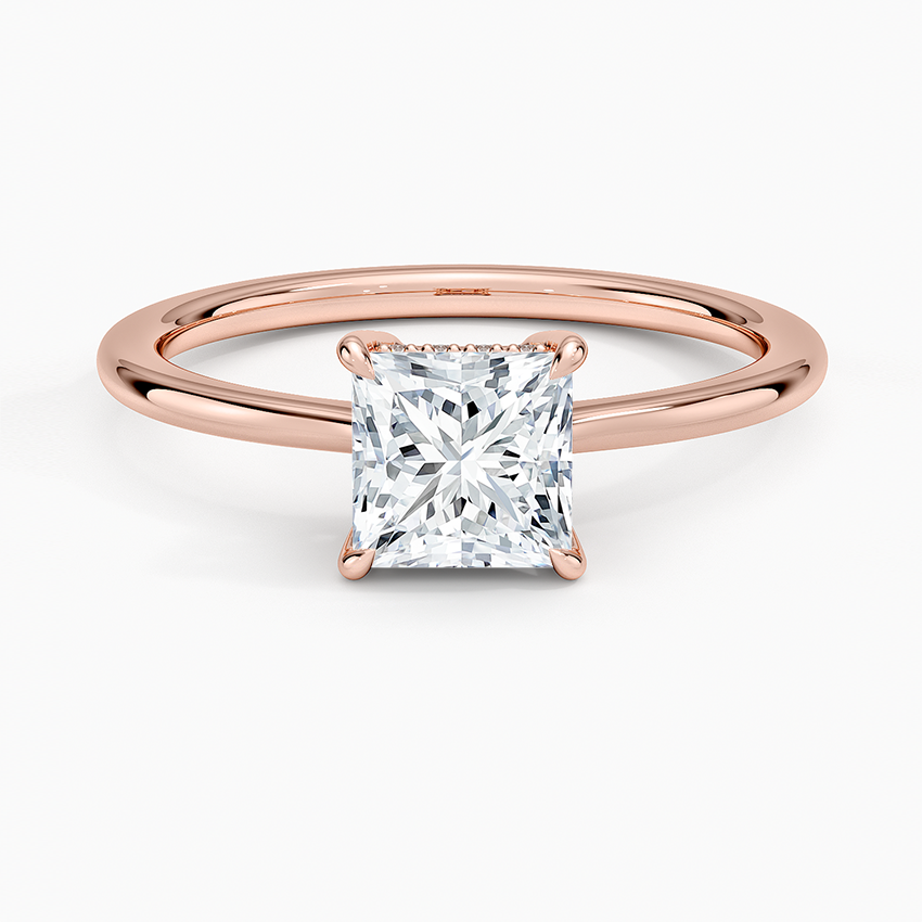 1.10 Prenses Kesim Hidden Halo Tasarım Tektaş Laboratuvar Pırlanta Yüzük - Tilora