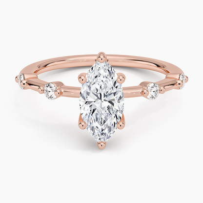 1.20 Marquise Kesim Hidden Halo Tasarım Tektaş Laboratuvar Pırlanta Yüzük - Zelora