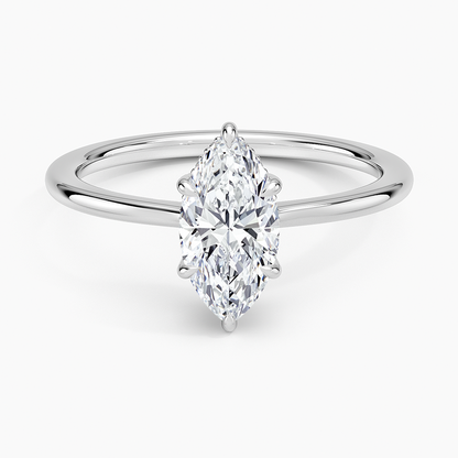 1.10 Marquise Kesim Hidden Halo Tasarım Tektaş Laboratuvar Pırlanta Yüzük - Tilora