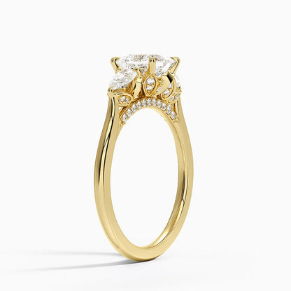 1.60 Carat Princess Halo Design Solitaire Lab Diamond Ring 18K - Florina 