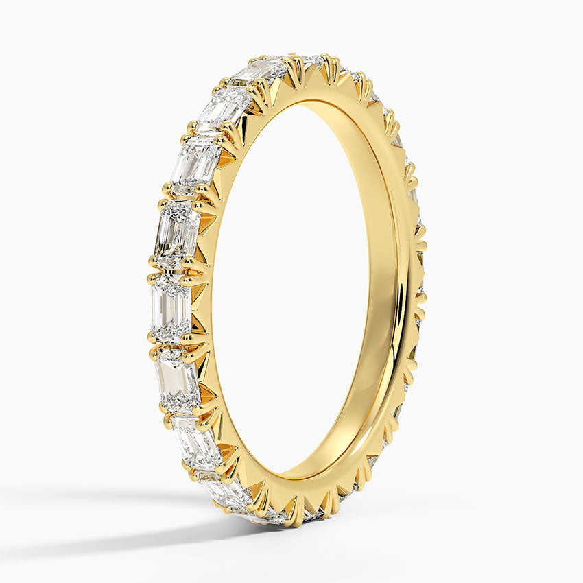 Tam Tur 1,00 Karat Emerald Kesim Laboratuvar Pırlanta Yüzük 18K - Bold Diamonds