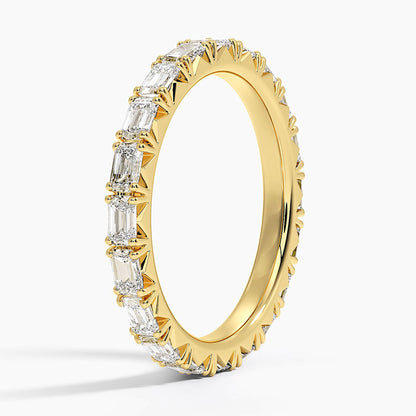 Tam Tur 1,00 Karat Emerald Kesim Laboratuvar Pırlanta Yüzük 18K - Bold Diamonds
