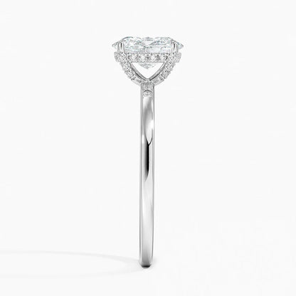 1.60 Carat Princess Halo Design Solitaire Lab Diamond Ring 18K - Florina 