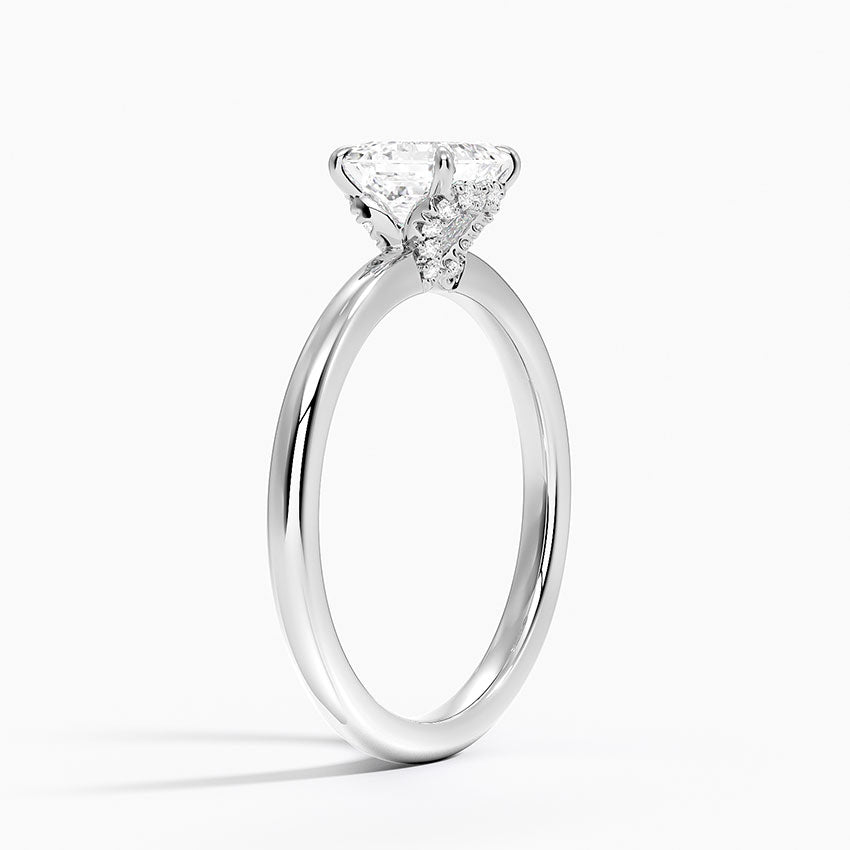 1.15 Asscher Kesim Hidden Halo Tasarım Tektaş Laboratuvar Pırlanta Yüzük - Vilora