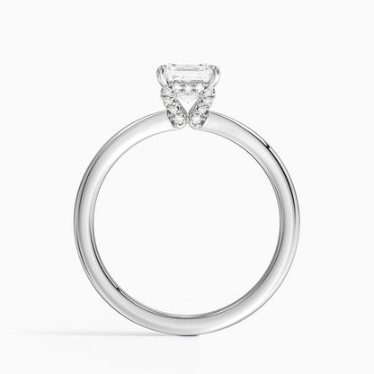 1.15 Asscher Kesim Hidden Halo Tasarım Tektaş Laboratuvar Pırlanta Yüzük - Vilora