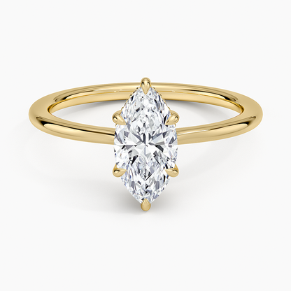 1.10 Marquise Kesim Hidden Halo Tasarım Tektaş Laboratuvar Pırlanta Yüzük - Tilora