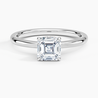1.15 Karat Asscher Kesim Hidden Halo Tasarım Tektaş Laboratuvar Pırlanta Yüzük - Lyon