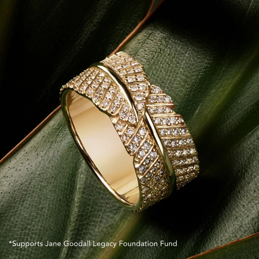 Yaprak Model 1.00 Karat Yuvarlak Kesim Laboratuvar Pırlanta Yüzük 18K - Bold Diamonds