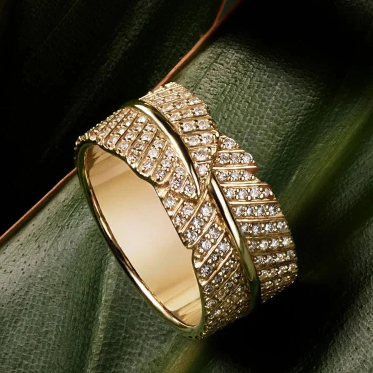 Yaprak Model 1.00 Karat Yuvarlak Kesim Laboratuvar Pırlanta Yüzük 18K - Bold Diamonds