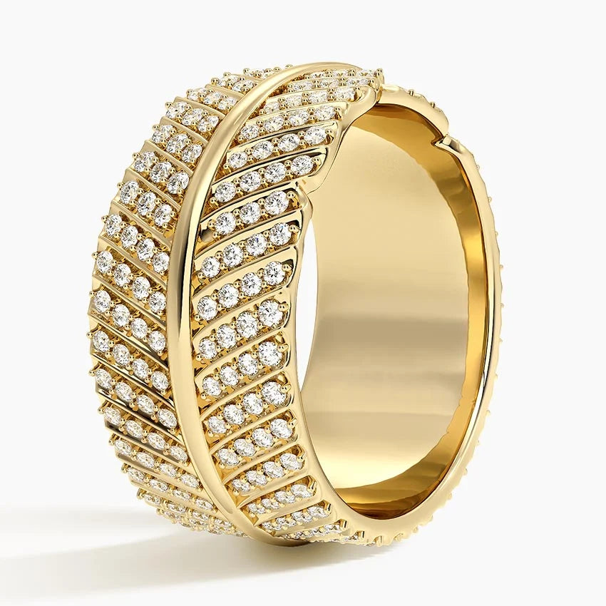 Yaprak Model 1.00 Karat Yuvarlak Kesim Laboratuvar Pırlanta Yüzük 18K - Bold Diamonds