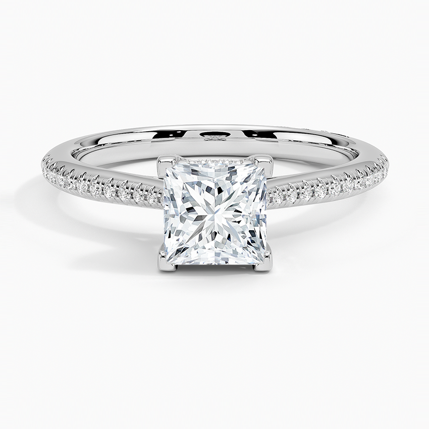 1.60 Carat Princess Halo Design Solitaire Lab Diamond Ring 18K - Florina 
