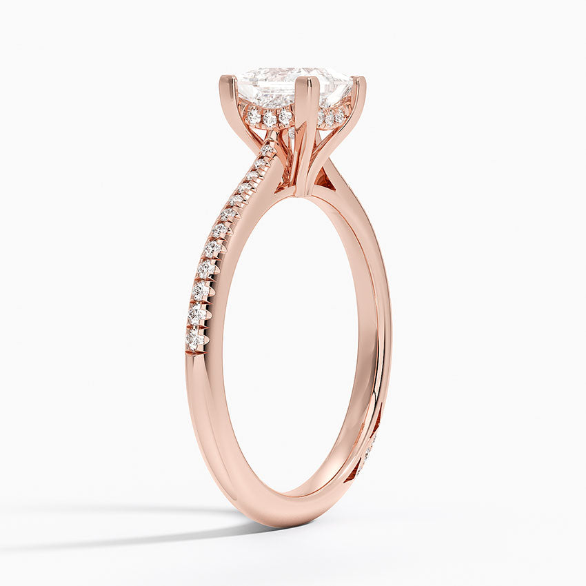 1.25 Karat Princess Hidden Halo Tasarım Tektaş Laboratuvar Pırlanta Yüzük - Milara