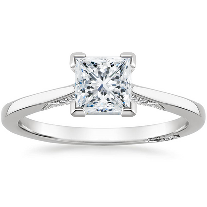 1.25 Prenses Kesim Hidden Halo Tasarım Tektaş Laboratuvar Pırlanta Yüzük - Telara