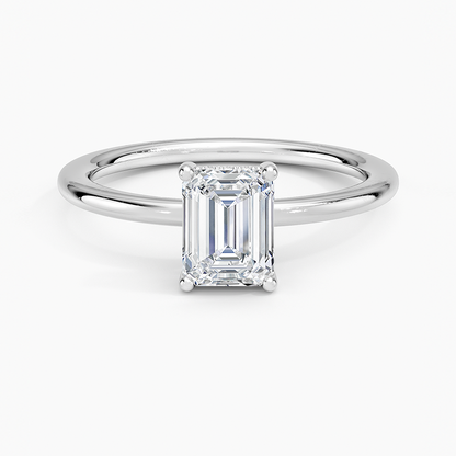 1.10 Emerald Kesim Hidden Halo Tasarım Tektaş Laboratuvar Pırlanta Yüzük - Melara