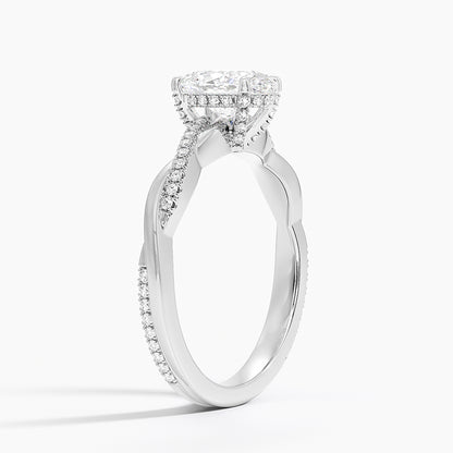 1.60 Carat Princess Halo Design Solitaire Lab Diamond Ring 18K - Florina 