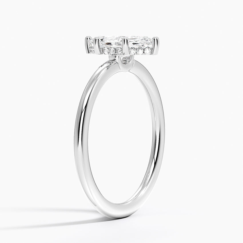 1.10 Karat Marquise Kesim Hidden Halo Tasarım Tektaş Laboratuvar Pırlanta Yüzük - Lucerne