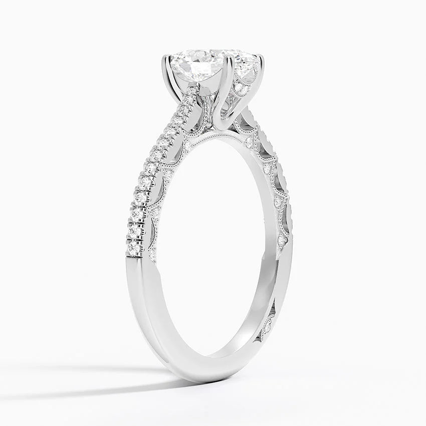 1.50 Oval Kesim Halo Tasarım Tektaş Laboratuvar Pırlanta Yüzük - Nilara