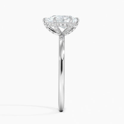 1.60 Carat Princess Halo Design Solitaire Lab Diamond Ring 18K - Florina 
