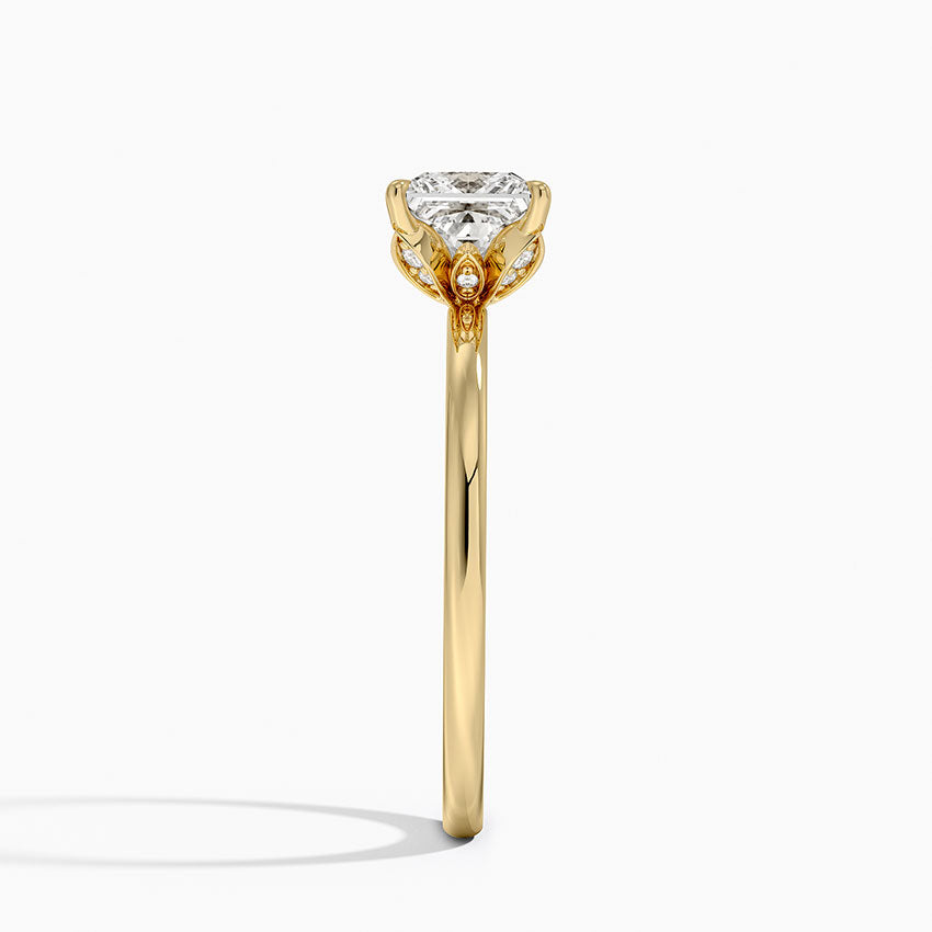 1.15 Karat Prenses Kesim Hidden Halo Tasarım Tektaş Laboratuvar Pırlanta Yüzük - Delora - Bold Diamonds
