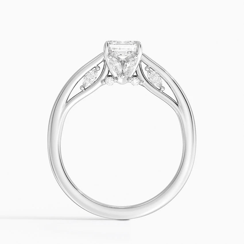 1.30 Asscher Kesim Hidden Halo Tasarım Tektaş Laboratuvar Pırlanta Yüzük - Dalara