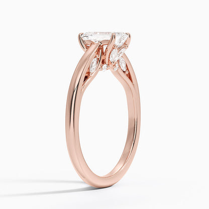 1.30 Emerald Kesim Hidden Halo Tasarım Tektaş Laboratuvar Pırlanta Yüzük - Dalara