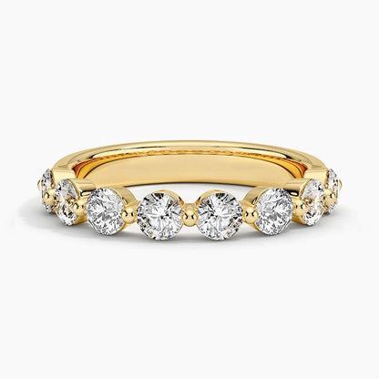 Yarım Tur Yüzük 1.00 Karat Yuvarlak Kesim Laboratuvar Pırlanta Yüzük 18K - Bold Diamonds