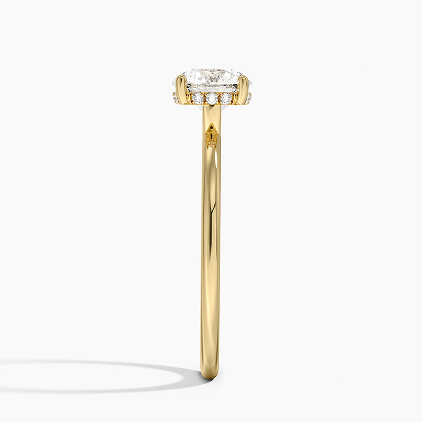 1.10 Karat Hidden Halo Tasarım Tektaş Laboratuvar Pırlanta Yüzük - Lucerne