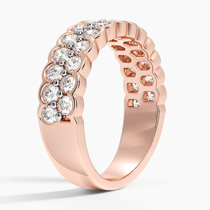 Yarım Tur 1,00 Karat Yuvarlak Kesim Laboratuvar Pırlanta Yüzük 18K - Bold Diamonds
