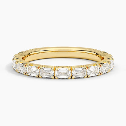 Tam Tur 1,00 Karat Emerald Kesim Laboratuvar Pırlanta Yüzük 18K - Bold Diamonds