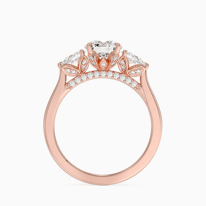 1.60 Carat Princess Halo Design Solitaire Lab Diamond Ring 18K - Florina 