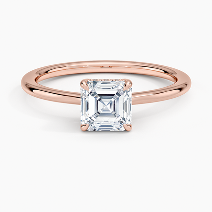 1.10 Asscher Kesim Hidden Halo Tasarım Tektaş Laboratuvar Pırlanta Yüzük - Tilora