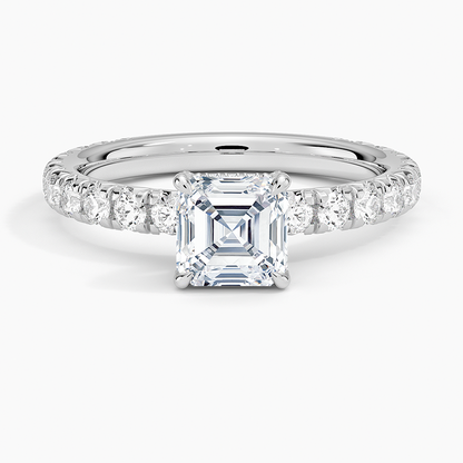 1.60 Carat Princess Halo Design Solitaire Lab Diamond Ring 18K - Florina 