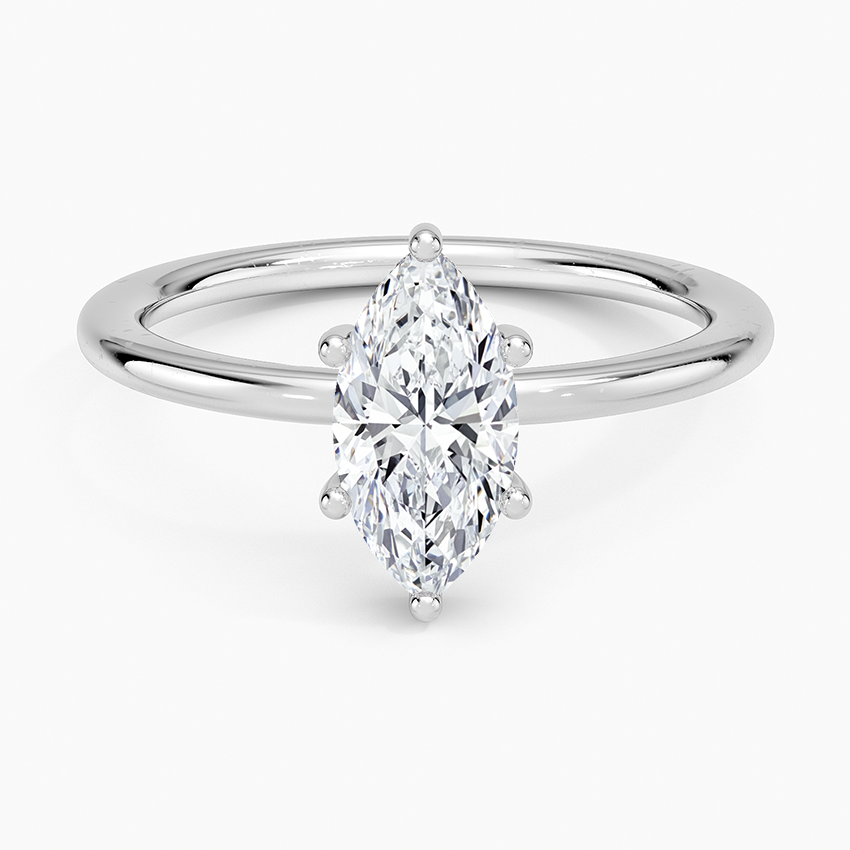 1.10 Karat Marquise Kesim Hidden Halo Tasarım Tektaş Laboratuvar Pırlanta Yüzük - Lucerne