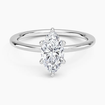 1.10 Marquise Kesim Hidden Halo Tasarım Tektaş Laboratuvar Pırlanta Yüzük - Melara