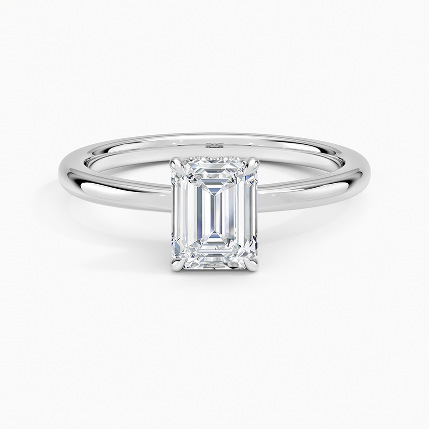 1.15 Emerald Kesim Hidden Halo Tasarım Tektaş Laboratuvar Pırlanta Yüzük - Vilora