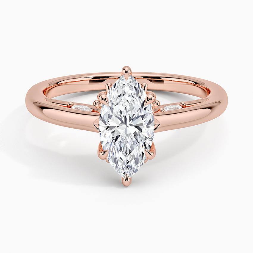 1.30 Marquise Kesim Hidden Halo Tasarım Tektaş Laboratuvar Pırlanta Yüzük - Dalara