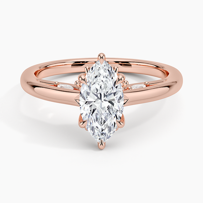 1.30 Marquise Kesim Hidden Halo Tasarım Tektaş Laboratuvar Pırlanta Yüzük - Dalara