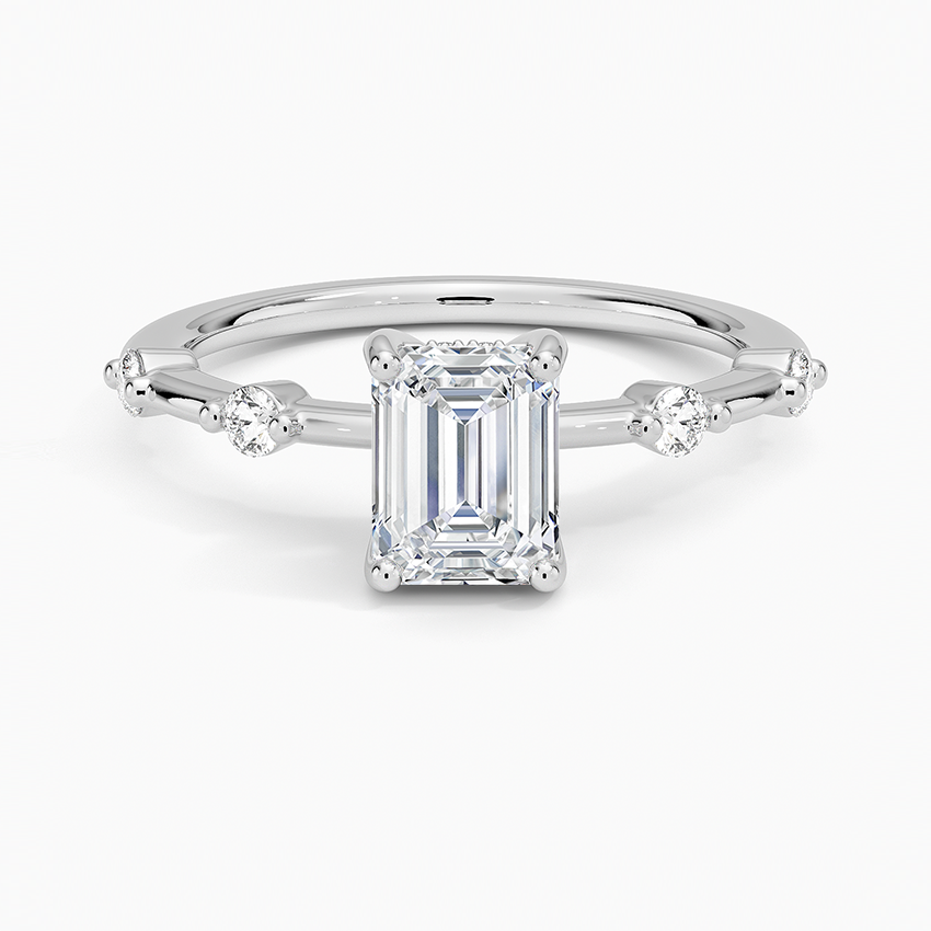 1.20 Emerald Kesim Hidden Halo Tasarım Tektaş Laboratuvar Pırlanta Yüzük  - Zelora