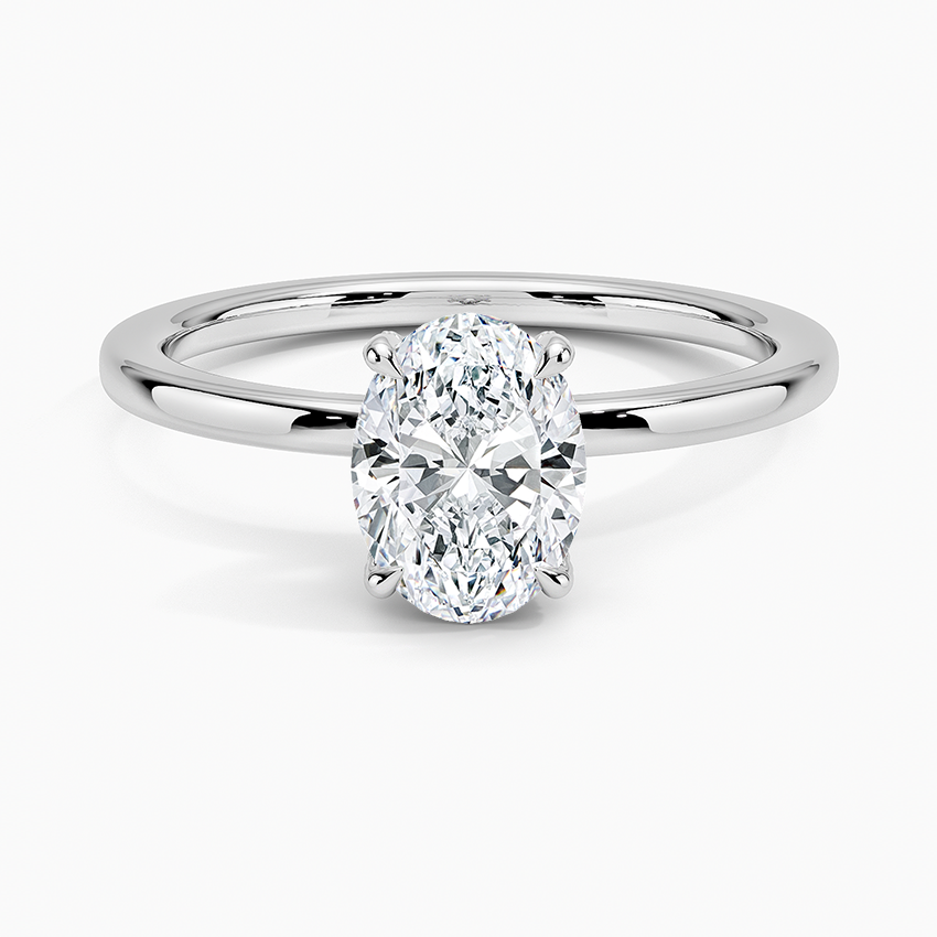 1.15 Karat Oval Kesim Hidden Halo Tasarım Tektaş Laboratuvar Pırlanta Yüzük - Gilora - Bold Diamonds