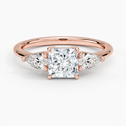 1.60 Carat Princess Halo Design Solitaire Lab Diamond Ring 18K - Florina 