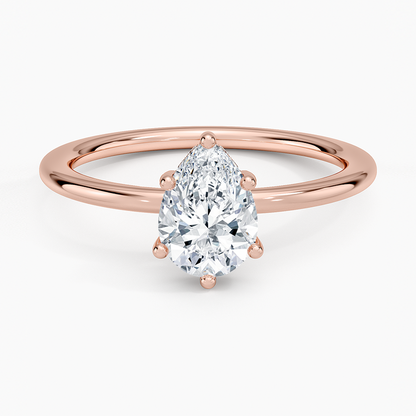 1.10 Damla Kesim Hidden Halo Tasarım Tektaş Laboratuvar Pırlanta Yüzük - Melara