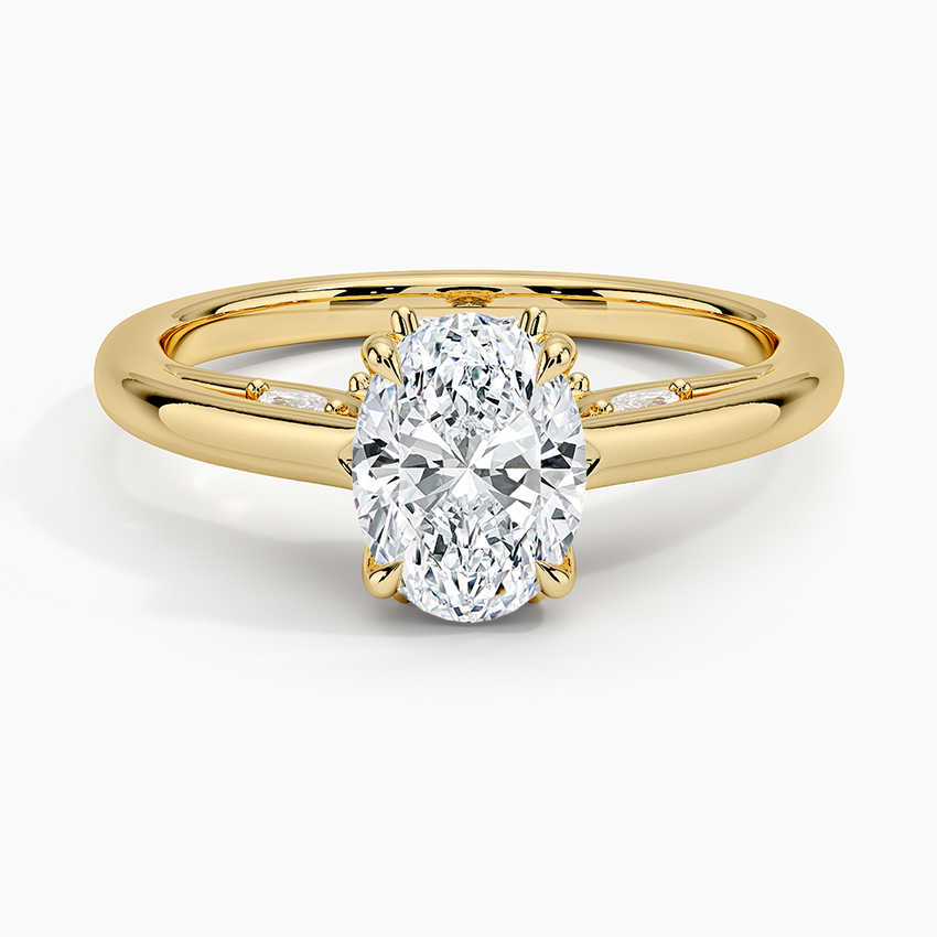 1.30 Oval Kesim Hidden Halo Tasarım Tektaş Laboratuvar Pırlanta Yüzük - Dalara