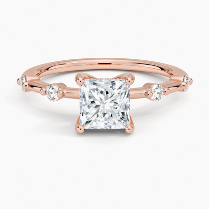 1.20 Prenses Kesim Hidden Halo Tasarım Tektaş Laboratuvar Pırlanta Yüzük - Zelora