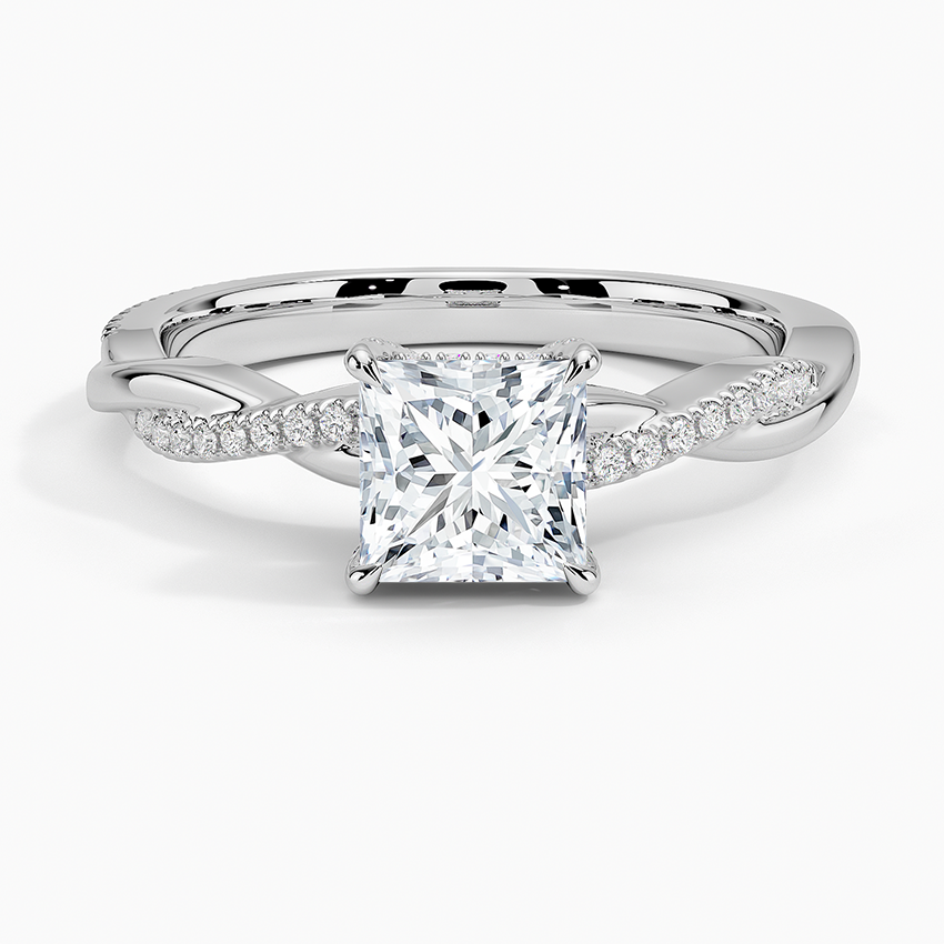 1.60 Carat Princess Halo Design Solitaire Lab Diamond Ring 18K - Florina 