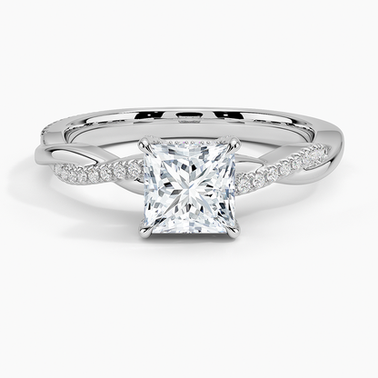 1.60 Carat Princess Halo Design Solitaire Lab Diamond Ring 18K - Florina 