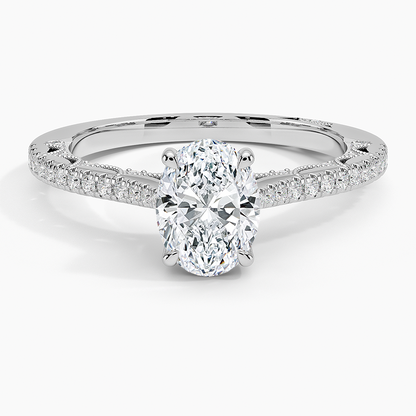 1.50 Oval Kesim Halo Tasarım Tektaş Laboratuvar Pırlanta Yüzük - Nilara