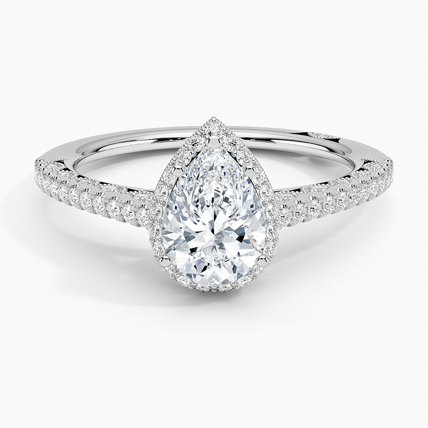 1.60 Carat Princess Halo Design Solitaire Lab Diamond Ring 18K - Florina 