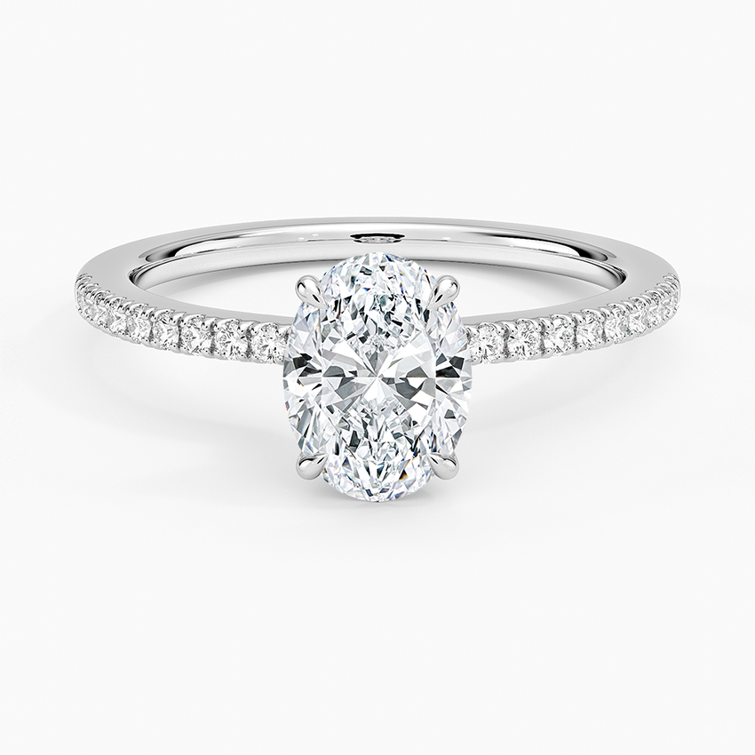 1.25 Karat Oval Kesim Hidden Halo Tasarım Tektaş Laboratuvar Pırlanta Yüzük - Filora - Bold Diamonds