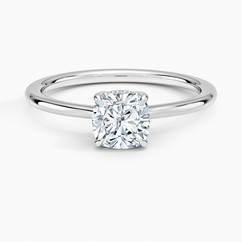 1.10 Cushion Kesim Hidden Halo Tasarım Tektaş Laboratuvar Pırlanta Yüzük - Tilora